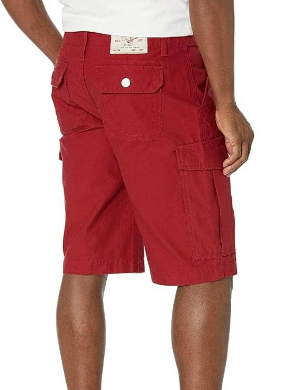 True Religion Men's Size 36 Ripstop Sn Cargo Flap Short Red Dahlia NEW #107245
